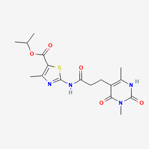 molecular formula C17H22N4O5S B2718229 Isopropyl 2-(3-(3,6-dimethyl-2,4-dioxo-1,2,3,4-tetrahydropyrimidin-5-yl)propanamido)-4-methylthiazole-5-carboxylate CAS No. 1105203-54-0