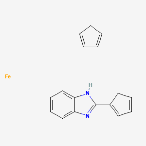 molecular formula C17H16FeN2 B2718234 cyclopenta-1,3-diene;2-cyclopenta-1,3-dien-1-yl-1H-benzimidazole;iron CAS No. 34830-88-1