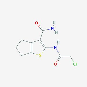 molecular formula C10H11ClN2O2S B2718242 2-(2-Chloro-acetylamino)-5,6-dihydro-4H-cyclopenta[b]thiophene-3-carboxylic acid amide CAS No. 299954-05-5