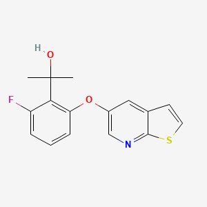 2-(2-Fluoro-6-thieno[2,3-b]pyridin-5-yloxyphenyl)propan-2-ol