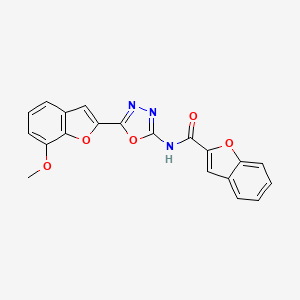 N-(5-(7-methoxybenzofuran-2-yl)-1,3,4-oxadiazol-2-yl)benzofuran-2-carboxamide