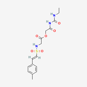 [2-(ethylcarbamoylamino)-2-oxoethyl] 2-[[(E)-2-(4-methylphenyl)ethenyl]sulfonylamino]acetate
