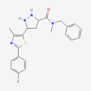 N-benzyl-5-[2-(4-fluorophenyl)-4-methyl-1,3-thiazol-5-yl]-N-methylpyrazolidine-3-carboxamide