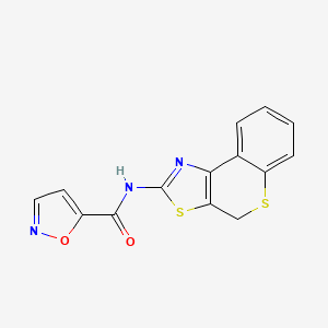molecular formula C14H9N3O2S2 B2718295 N-{4H-thiochromeno[4,3-d][1,3]thiazol-2-yl}-1,2-oxazole-5-carboxamide CAS No. 941957-50-2