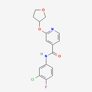 molecular formula C16H14ClFN2O3 B2718298 N-(3-chloro-4-fluorophenyl)-2-(oxolan-3-yloxy)pyridine-4-carboxamide CAS No. 1904081-39-5