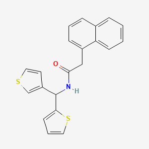2-(naphthalen-1-yl)-N-(thiophen-2-yl(thiophen-3-yl)methyl)acetamide