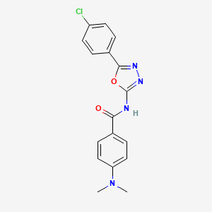 molecular formula C17H15ClN4O2 B2718312 N-[5-(4-chlorophenyl)-1,3,4-oxadiazol-2-yl]-4-(dimethylamino)benzamide CAS No. 865287-25-8