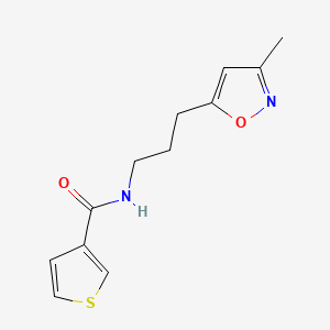molecular formula C12H14N2O2S B2718313 N-(3-(3-methylisoxazol-5-yl)propyl)thiophene-3-carboxamide CAS No. 2034528-44-2