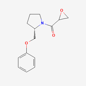 molecular formula C14H17NO3 B2718318 Oxiran-2-yl-[(2S)-2-(phenoxymethyl)pyrrolidin-1-yl]methanone CAS No. 2411183-93-0
