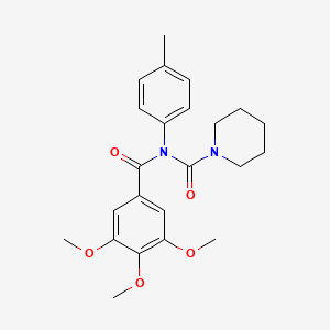 molecular formula C23H28N2O5 B2718338 N-(p-tolyl)-N-(3,4,5-trimethoxybenzoyl)piperidine-1-carboxamide CAS No. 899755-35-2
