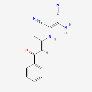 2-Amino-1-((1-methyl-3-oxo-3-phenylprop-1-enyl)amino)ethene-1,2-dicarbonitrile