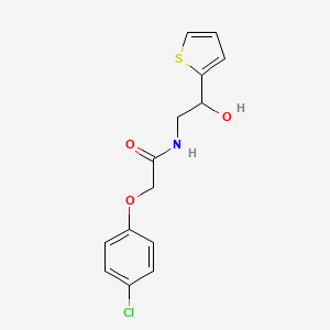 molecular formula C14H14ClNO3S B2718368 2-(4-chlorophenoxy)-N-(2-hydroxy-2-(thiophen-2-yl)ethyl)acetamide CAS No. 1284866-79-0