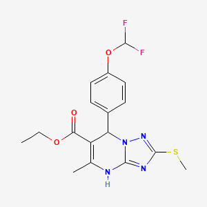 Ethyl 7-(4-(difluoromethoxy)phenyl)-5-methyl-2-(methylthio)-4,7-dihydro-[1,2,4]triazolo[1,5-a]pyrimidine-6-carboxylate