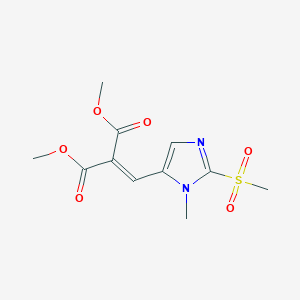 molecular formula C11H14N2O6S B027184 Dimethyl 2-[(3-methyl-2-methylsulfonylimidazol-4-yl)methylidene]propanedioate CAS No. 105956-08-9