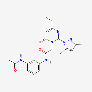 molecular formula C21H24N6O3 B2718431 N-(3-acetamidophenyl)-2-(2-(3,5-dimethyl-1H-pyrazol-1-yl)-4-ethyl-6-oxopyrimidin-1(6H)-yl)acetamide CAS No. 1019099-32-1