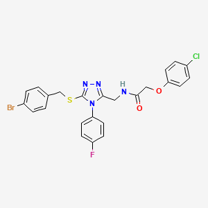 molecular formula C24H19BrClFN4O2S B2718527 N-((5-((4-bromobenzyl)thio)-4-(4-fluorophenyl)-4H-1,2,4-triazol-3-yl)methyl)-2-(4-chlorophenoxy)acetamide CAS No. 389071-75-4