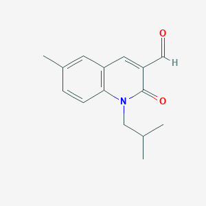 molecular formula C15H17NO2 B2718593 1-isobutyl-6-methyl-2-oxo-1,2-dihydroquinoline-3-carbaldehyde CAS No. 885954-36-9
