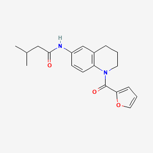 molecular formula C19H22N2O3 B2718618 N-[1-(furan-2-carbonyl)-1,2,3,4-tetrahydroquinolin-6-yl]-3-methylbutanamide CAS No. 941871-10-9