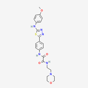 molecular formula C23H26N6O4S B2718653 N-(4-{5-[(4-methoxyphenyl)amino]-1,3,4-thiadiazol-2-yl}phenyl)-N'-[2-(morpholin-4-yl)ethyl]ethanediamide CAS No. 1021059-75-5