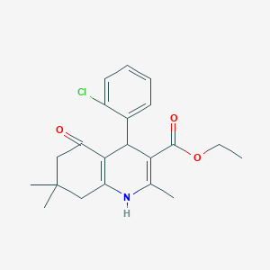 molecular formula C21H24ClNO3 B2718675 Ethyl 4-(2-chlorophenyl)-2,7,7-trimethyl-5-oxo-1,4,5,6,7,8-hexahydroquinoline-3-carboxylate CAS No. 298231-14-8