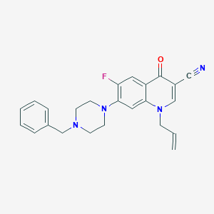 molecular formula C24H23FN4O B2718676 7-(4-Benzylpiperazin-1-yl)-6-fluoro-4-oxo-1-prop-2-enylquinoline-3-carbonitrile CAS No. 2320577-33-9