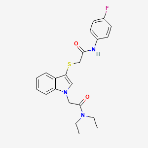 molecular formula C22H24FN3O2S B2718682 N,N-diethyl-2-[3-({[(4-fluorophenyl)carbamoyl]methyl}sulfanyl)-1H-indol-1-yl]acetamide CAS No. 877657-96-0