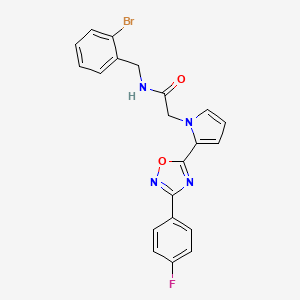 molecular formula C21H16BrFN4O2 B2718720 N-(2-bromobenzyl)-2-(2-(3-(4-fluorophenyl)-1,2,4-oxadiazol-5-yl)-1H-pyrrol-1-yl)acetamide CAS No. 1261002-08-7