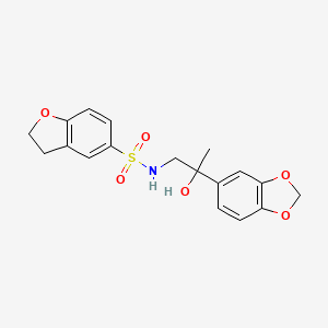 molecular formula C18H19NO6S B2718747 N-(2-(benzo[d][1,3]dioxol-5-yl)-2-hydroxypropyl)-2,3-dihydrobenzofuran-5-sulfonamide CAS No. 1448027-21-1