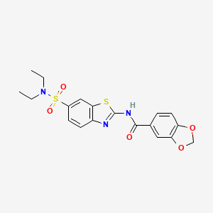 molecular formula C19H19N3O5S2 B2718765 N-[6-(DIETHYLSULFAMOYL)-1,3-BENZOTHIAZOL-2-YL]-2H-1,3-BENZODIOXOLE-5-CARBOXAMIDE CAS No. 865592-35-4