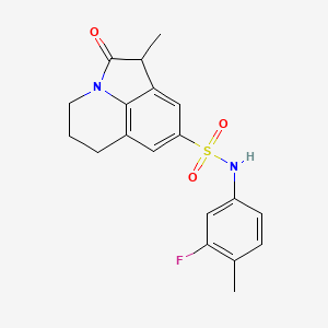 molecular formula C19H19FN2O3S B2718771 N-(3-fluoro-4-methylphenyl)-1-methyl-2-oxo-2,4,5,6-tetrahydro-1H-pyrrolo[3,2,1-ij]quinoline-8-sulfonamide CAS No. 898427-25-3