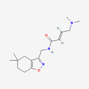molecular formula C16H25N3O2 B2718782 (E)-4-(Dimethylamino)-N-[(5,5-dimethyl-6,7-dihydro-4H-1,2-benzoxazol-3-yl)methyl]but-2-enamide CAS No. 2411325-66-9