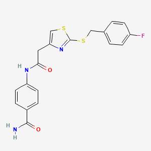 4-(2-(2-((4-Fluorobenzyl)thio)thiazol-4-yl)acetamido)benzamide
