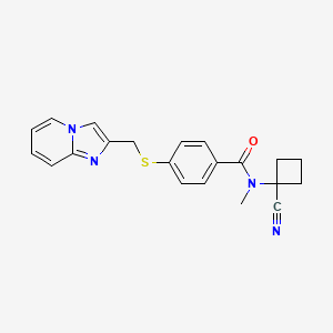 molecular formula C21H20N4OS B2718790 N-(1-cyanocyclobutyl)-4-[({imidazo[1,2-a]pyridin-2-yl}methyl)sulfanyl]-N-methylbenzamide CAS No. 1259218-98-8