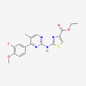 Ethyl 2-{[4-(3-fluoro-4-methoxyphenyl)-5-methyl-2-pyrimidinyl]amino}-1,3-thiazole-4-carboxylate