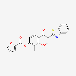 molecular formula C22H13NO5S B2718793 3-(benzo[d]thiazol-2-yl)-8-methyl-4-oxo-4H-chromen-7-yl furan-2-carboxylate CAS No. 384364-01-6
