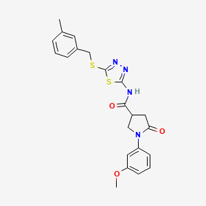 1-(3-methoxyphenyl)-N-(5-((3-methylbenzyl)thio)-1,3,4-thiadiazol-2-yl)-5-oxopyrrolidine-3-carboxamide