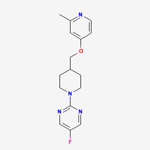 molecular formula C16H19FN4O B2718799 5-Fluoro-2-(4-{[(2-methylpyridin-4-yl)oxy]methyl}piperidin-1-yl)pyrimidine CAS No. 2380069-46-3