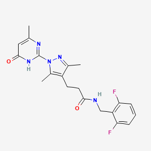 N-(2,6-difluorobenzyl)-3-(3,5-dimethyl-1-(4-methyl-6-oxo-1,6-dihydropyrimidin-2-yl)-1H-pyrazol-4-yl)propanamide
