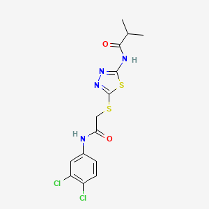 N-(5-((2-((3,4-dichlorophenyl)amino)-2-oxoethyl)thio)-1,3,4-thiadiazol-2-yl)isobutyramide