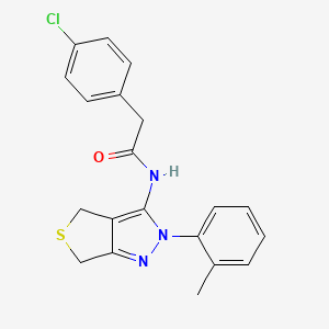 2-(4-chlorophenyl)-N-[2-(2-methylphenyl)-4,6-dihydrothieno[3,4-c]pyrazol-3-yl]acetamide