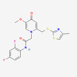 N-(2,4-difluorophenyl)-2-(5-methoxy-2-(((4-methylthiazol-2-yl)thio)methyl)-4-oxopyridin-1(4H)-yl)acetamide