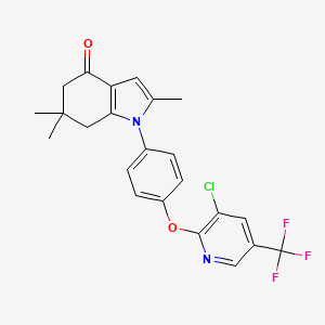 1-[4-[3-Chloro-5-(trifluoromethyl)pyridin-2-yl]oxyphenyl]-2,6,6-trimethyl-5,7-dihydroindol-4-one