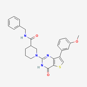 molecular formula C26H26N4O3S B2718832 N-benzyl-1-[7-(3-methoxyphenyl)-4-oxo-3,4-dihydrothieno[3,2-d]pyrimidin-2-yl]piperidine-3-carboxamide CAS No. 1242920-82-6