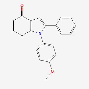 molecular formula C21H19NO2 B2718868 1-(4-甲氧基苯基)-2-苯基-1,5,6,7-四氢-4H-吲哚-4-酮 CAS No. 51495-00-2