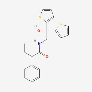 molecular formula C20H21NO2S2 B2718877 N-(2-hydroxy-2,2-di(thiophen-2-yl)ethyl)-2-phenylbutanamide CAS No. 2034584-50-2