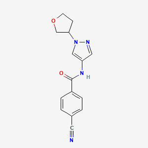 4-cyano-N-(1-(tetrahydrofuran-3-yl)-1H-pyrazol-4-yl)benzamide