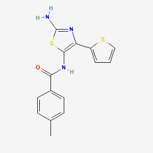 molecular formula C15H13N3OS2 B2718891 N-[2-amino-4-(thiophen-2-yl)-1,3-thiazol-5-yl]-4-methylbenzamide CAS No. 780775-43-1