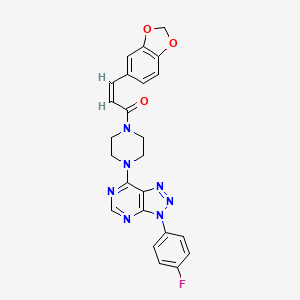 (Z)-3-(benzo[d][1,3]dioxol-5-yl)-1-(4-(3-(4-fluorophenyl)-3H-[1,2,3]triazolo[4,5-d]pyrimidin-7-yl)piperazin-1-yl)prop-2-en-1-one