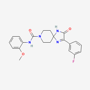 2-(3-fluorophenyl)-N-(2-methoxyphenyl)-3-oxo-1,4,8-triazaspiro[4.5]dec-1-ene-8-carboxamide