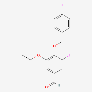 3-Ethoxy-5-iodo-4-[(4-iodobenzyl)oxy]benzaldehyde